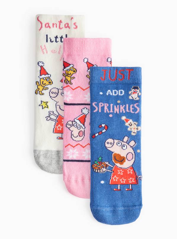 Christmas Peppa Pig Socks 3 Pack 12.5-3.5